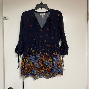 Floral Navy Maternity Top